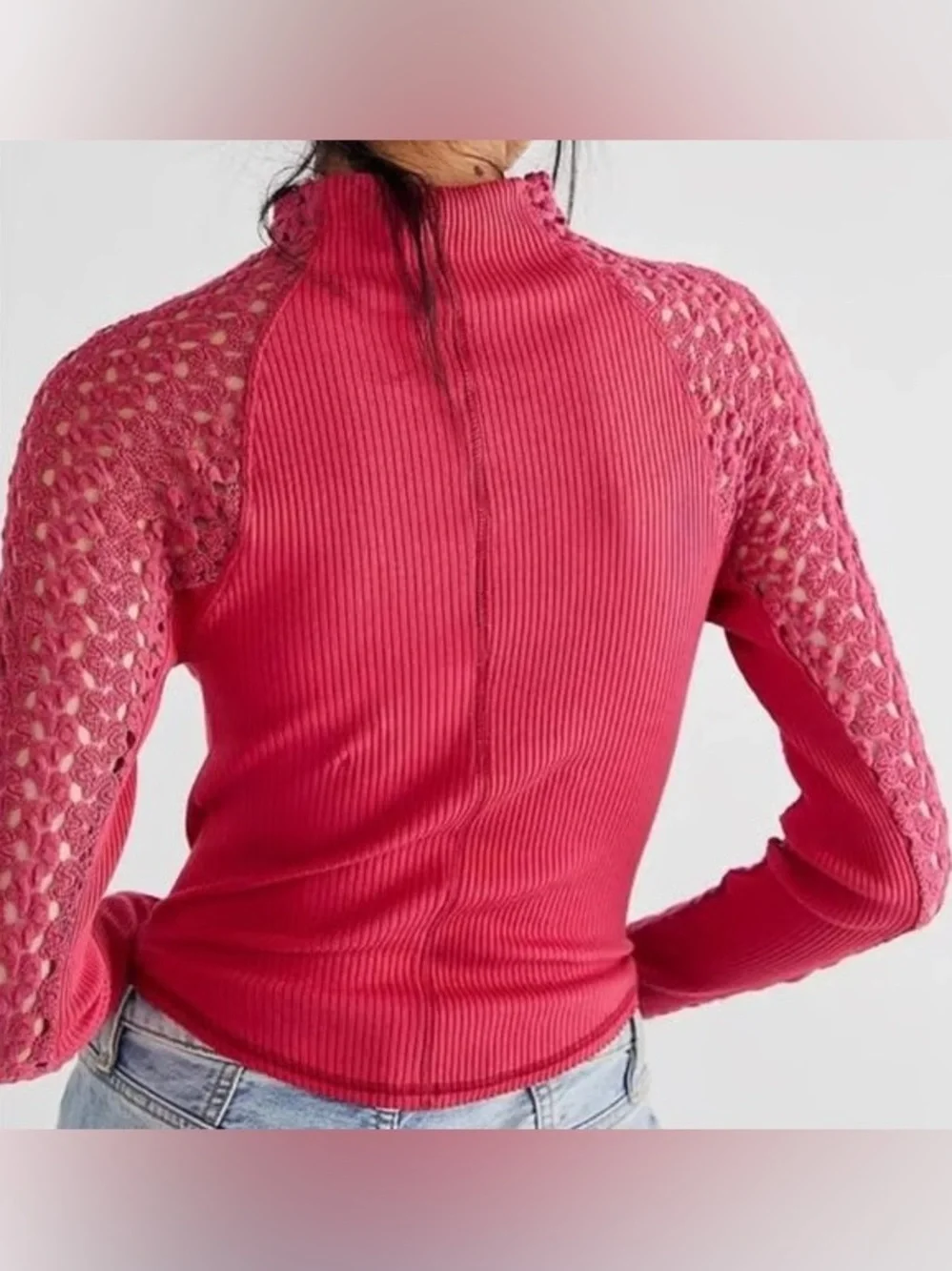 Free People Clemente Top in Hot Berry, Size S, EXCELLENT